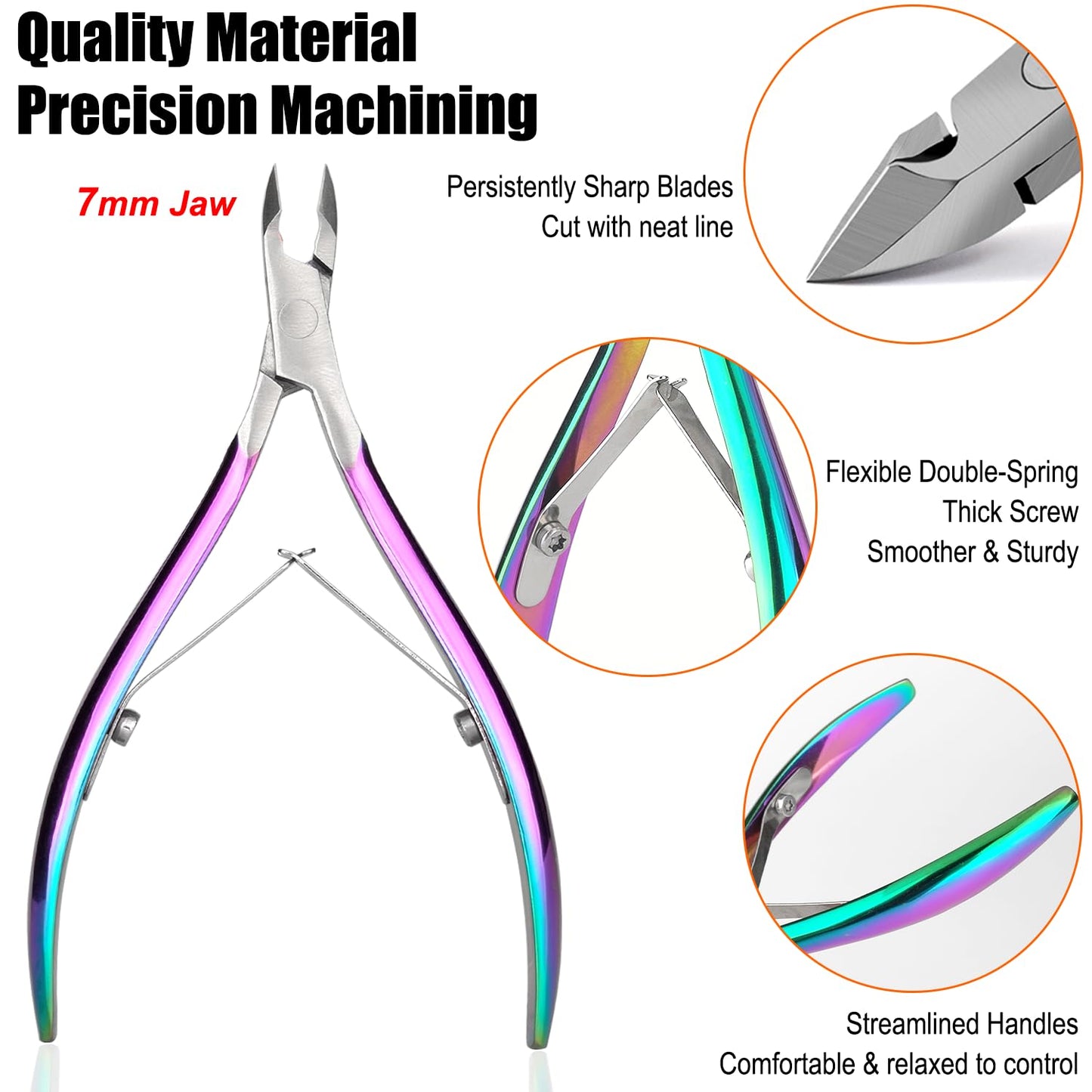 LePinko 7mm jaw cuticle nipper side profile