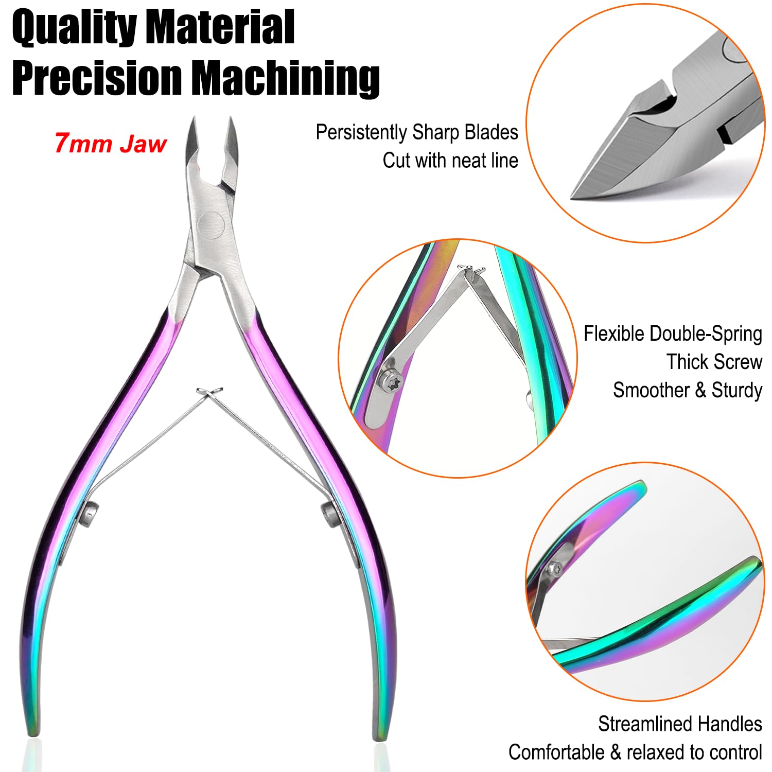 LePinko 7mm jaw cuticle nipper side profile