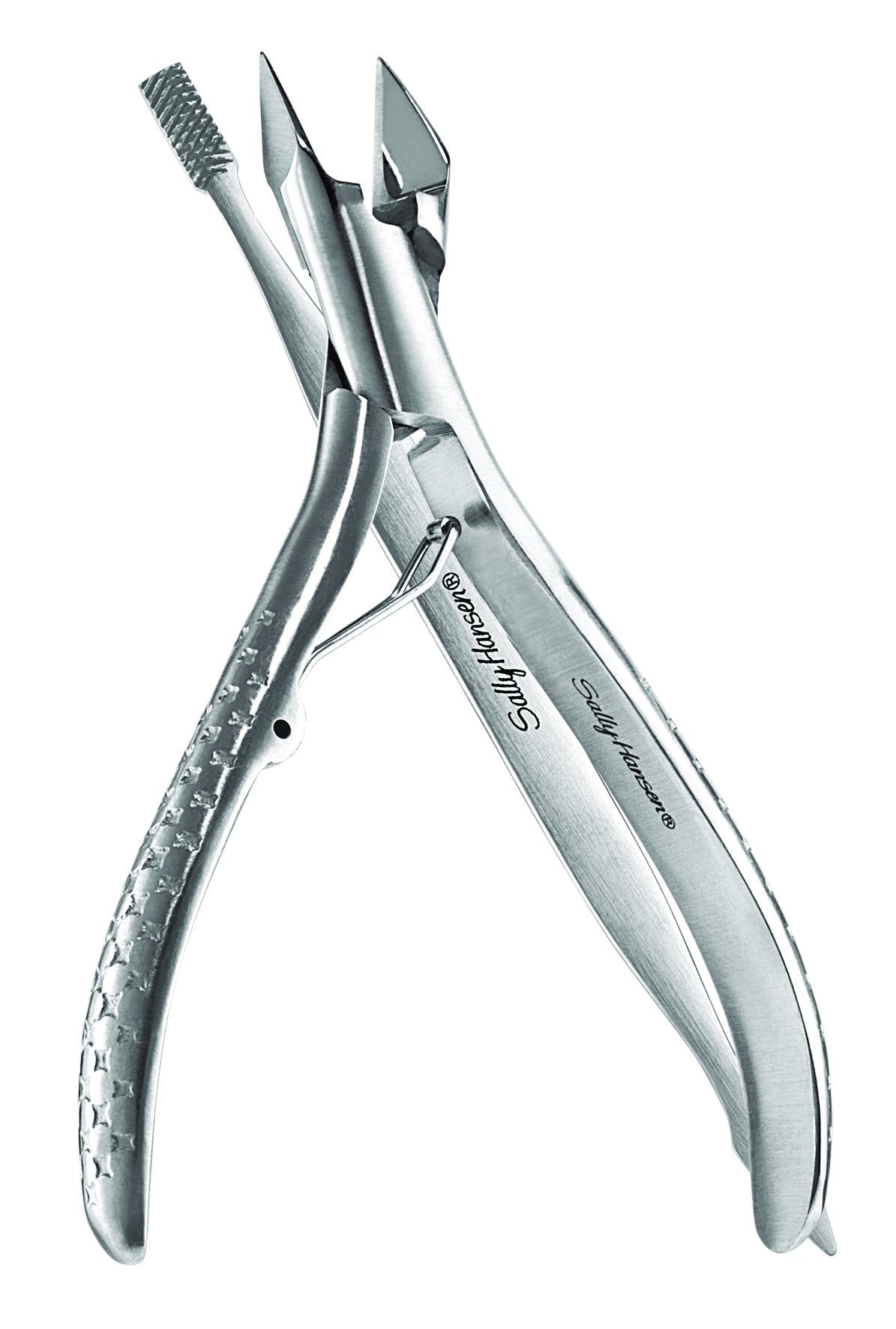 Close up of Sally Hansen stainless steel ingrown toenail nipper and file