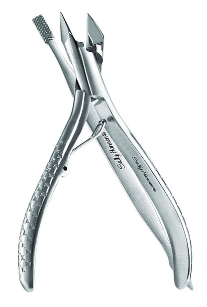 Close up of Sally Hansen stainless steel ingrown toenail nipper and file