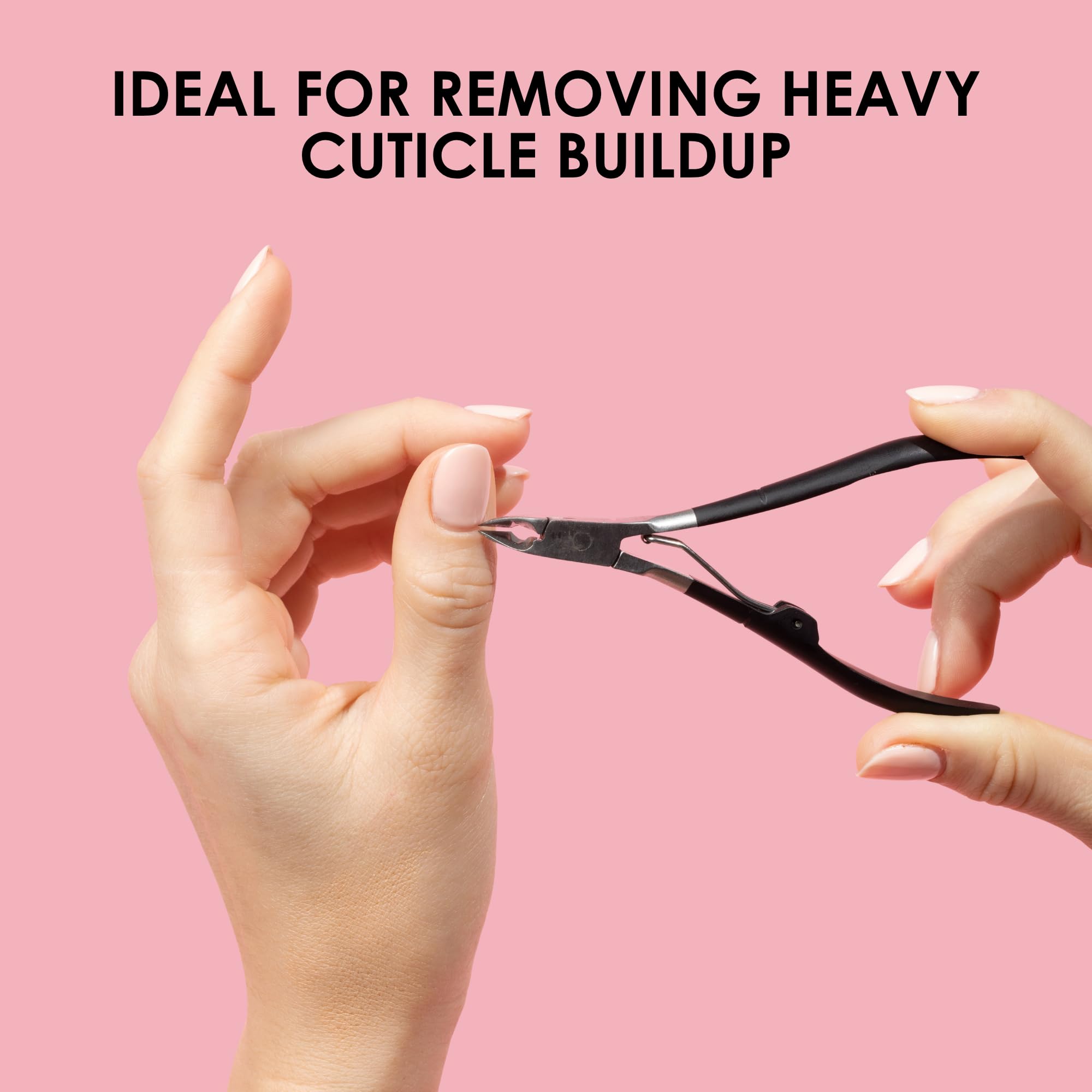 Side view of Japonesque manicure nipper soft touch handle