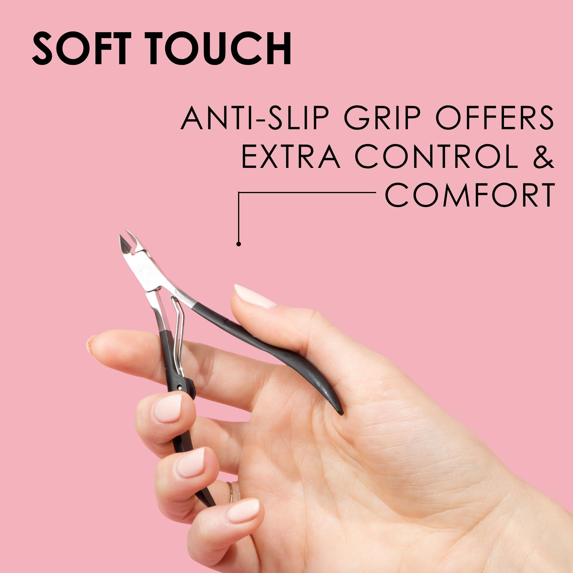 Handheld view of Japonesque cuticle nipper demonstrating grip