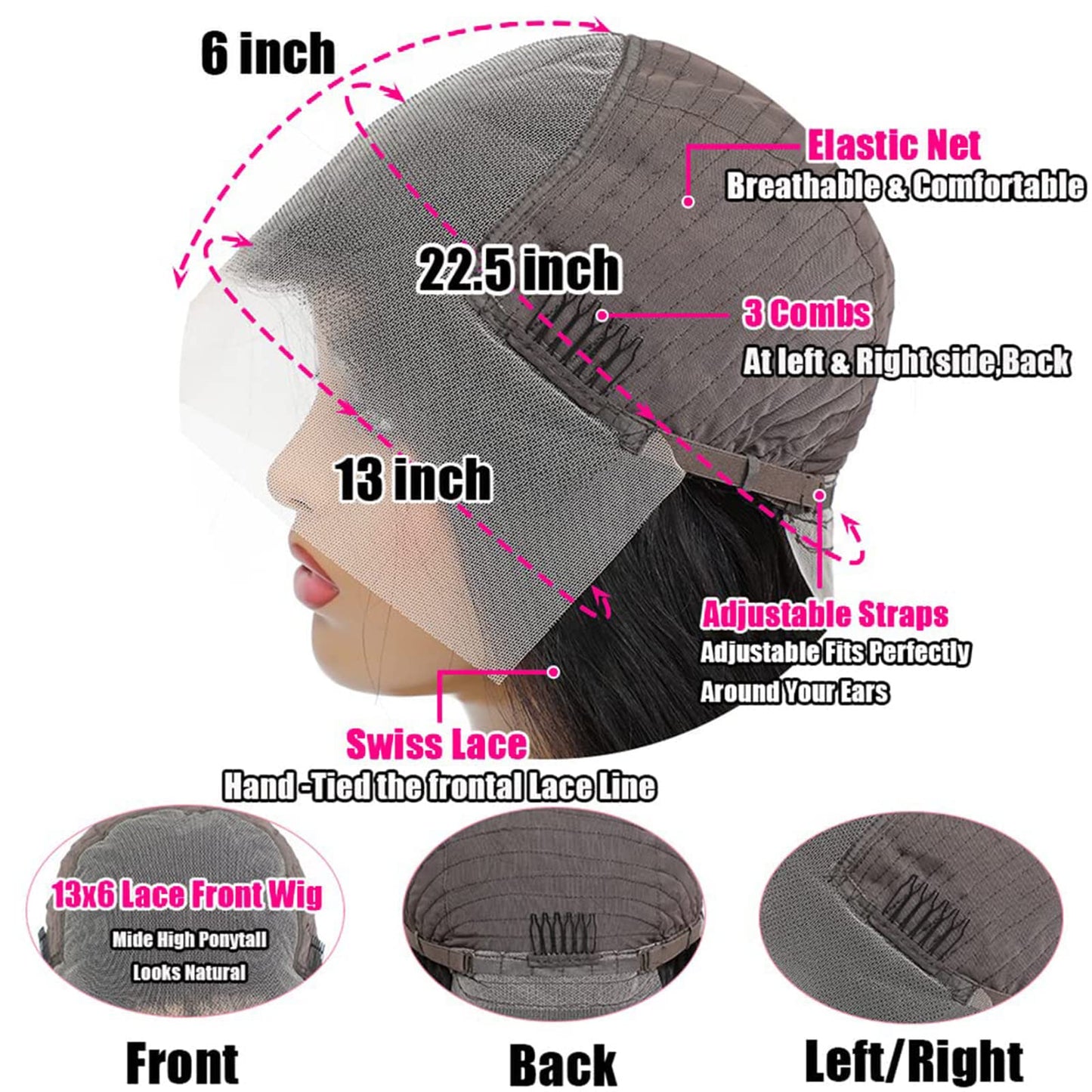 Premium 10A grade Brazilian human hair wig texture showing soft and healthy wavy strands.