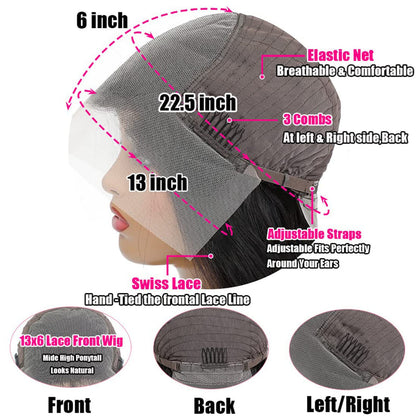 Premium 10A grade Brazilian human hair wig texture showing soft and healthy wavy strands.