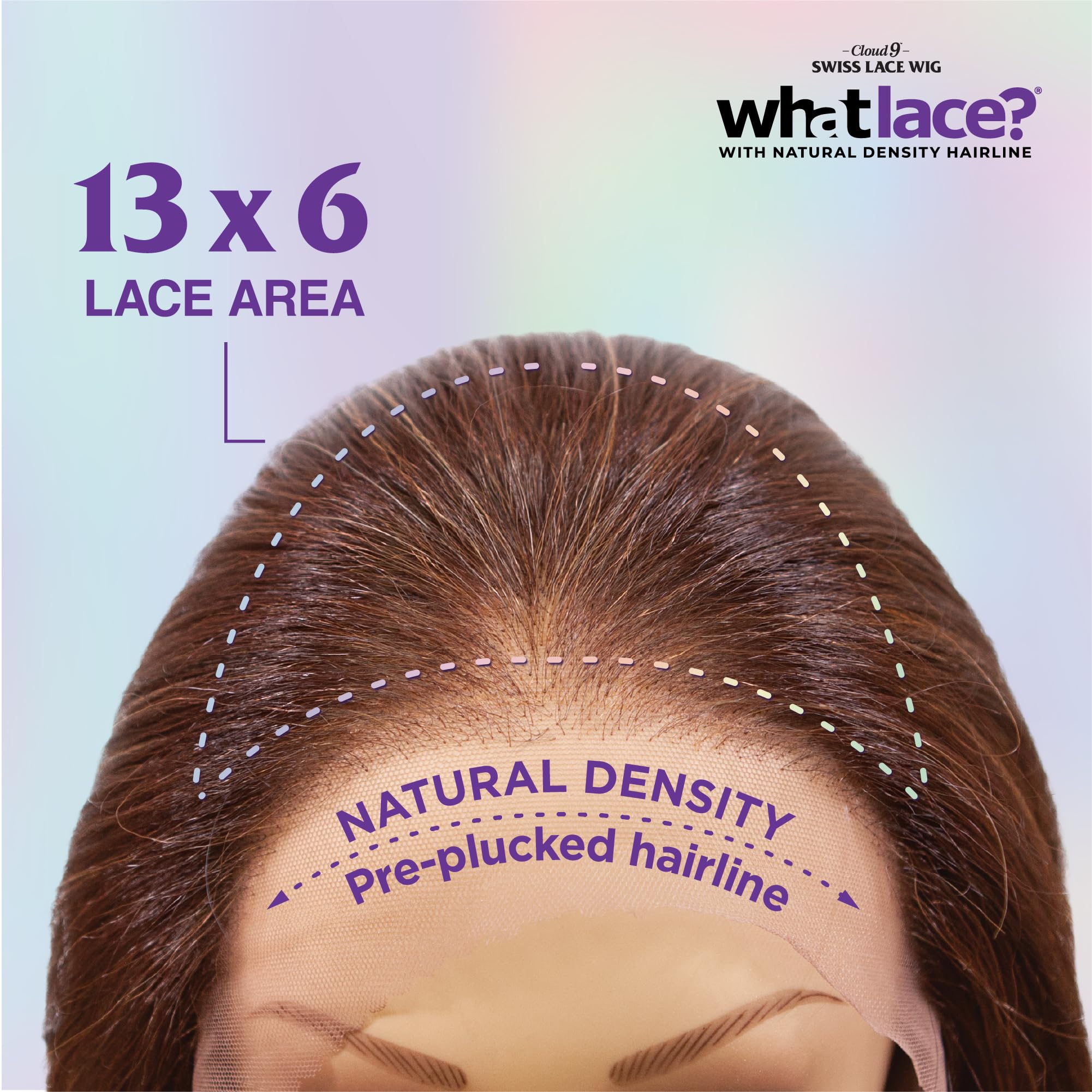 Close up view of the pre-plucked natural density hairline on the Sensationnel Latisha wig