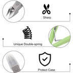 Ergonomic silicone handle nail nipper tool being held comfortably for a precise manicure.