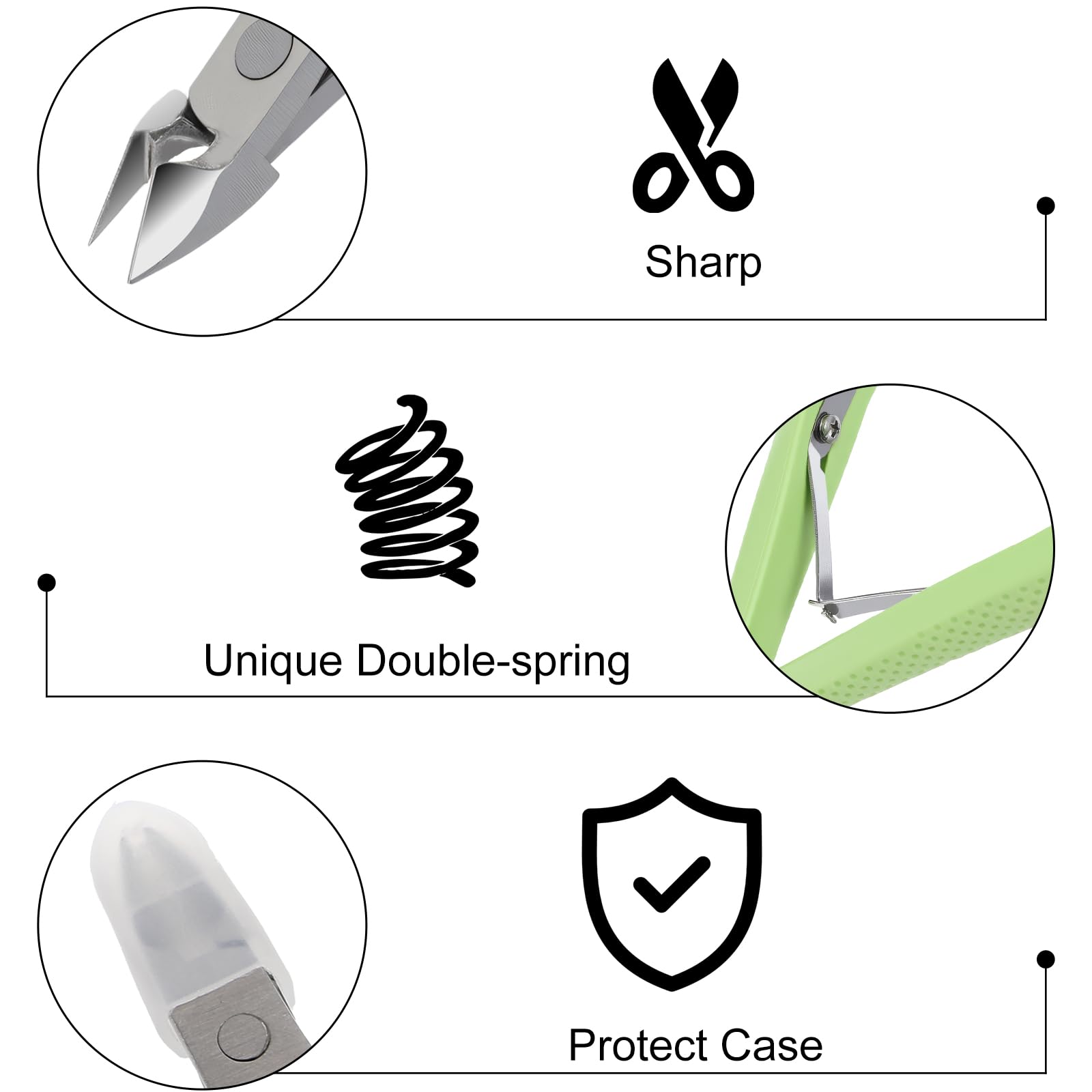 Ergonomic silicone handle nail nipper tool being held comfortably for a precise manicure.