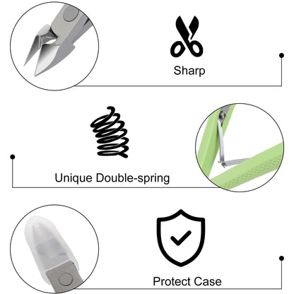 Ergonomic silicone handle nail nipper tool being held comfortably for a precise manicure.