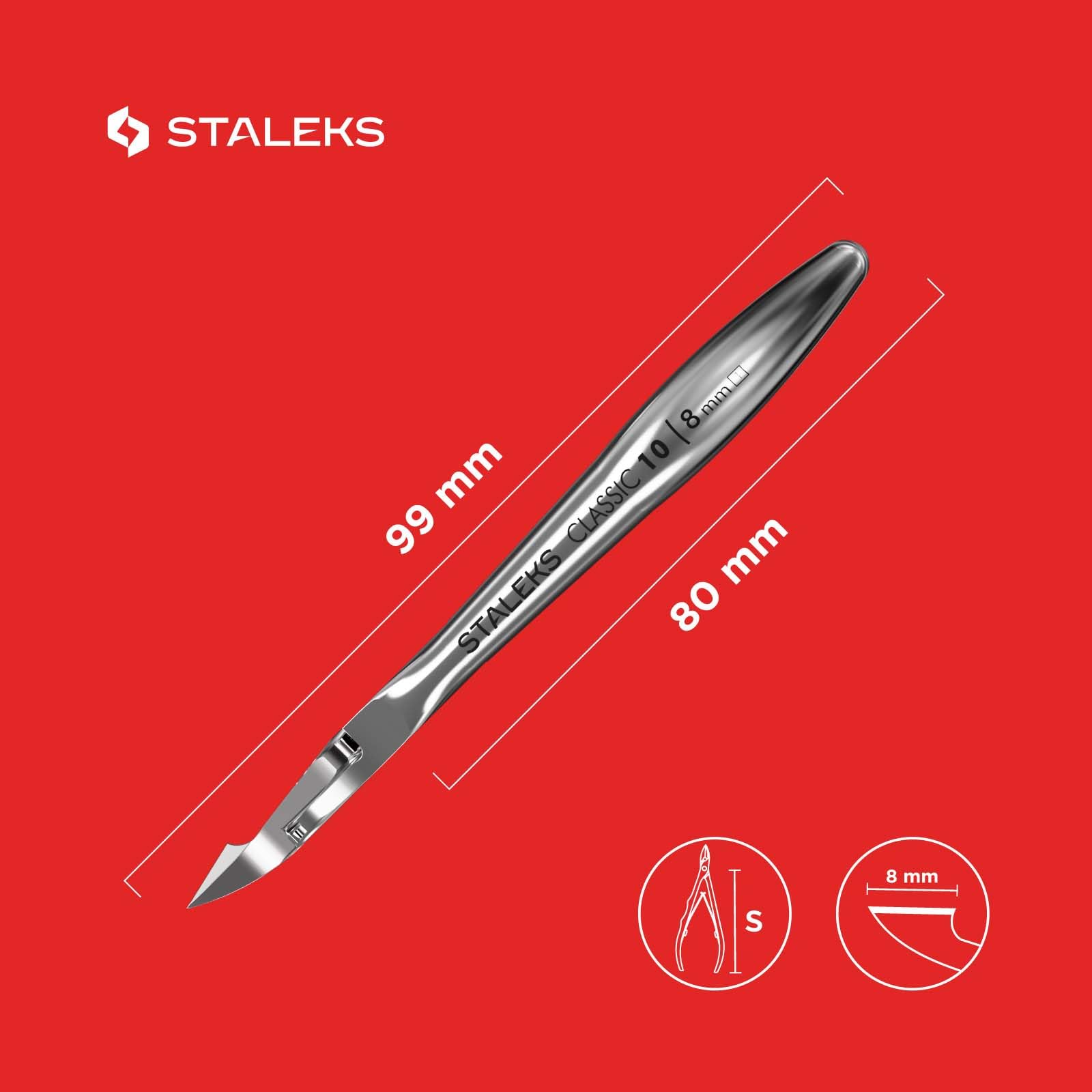 Ergonomic grip demonstration of Staleks cuticle nippers