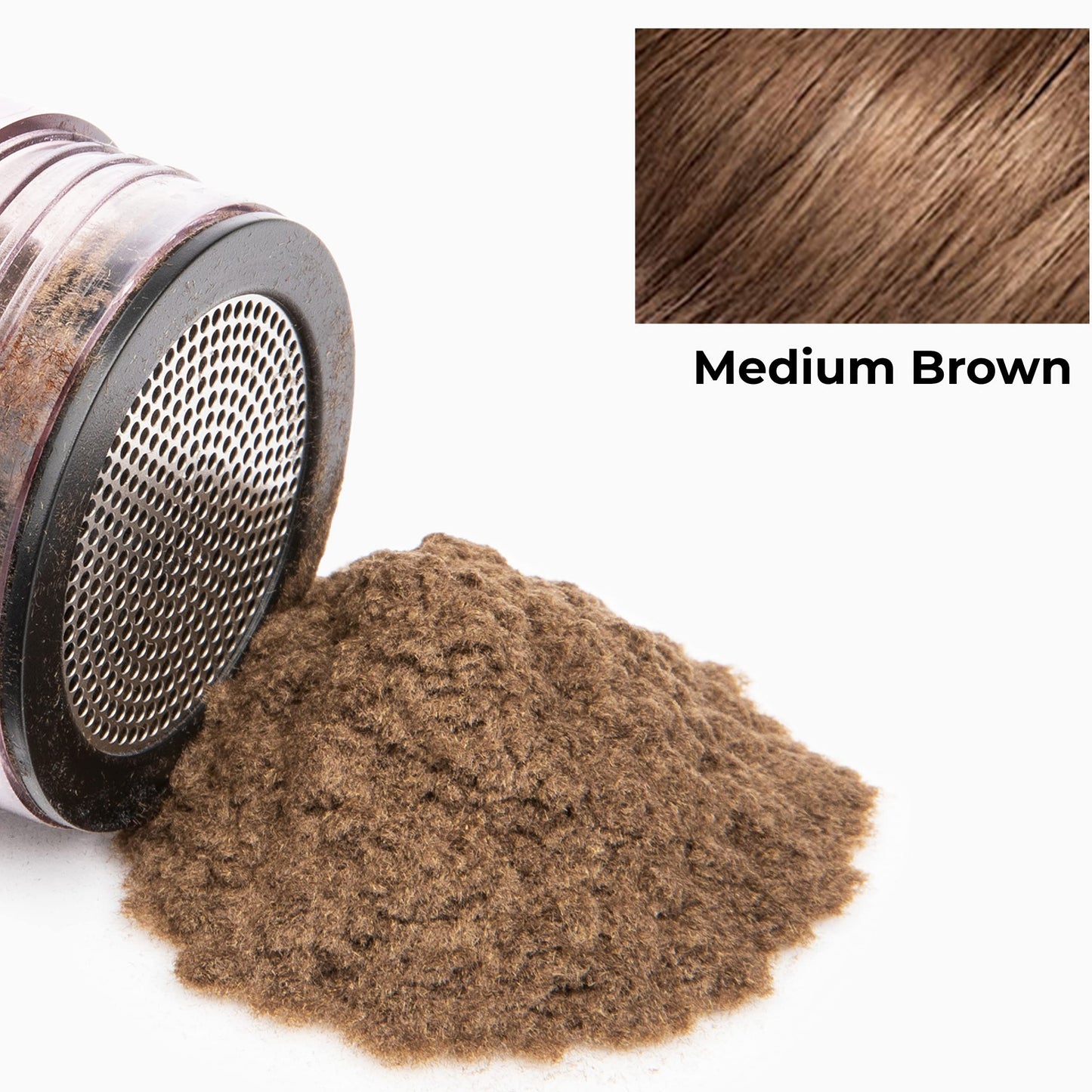 Caboki hair building fibers applied to thinning crown area