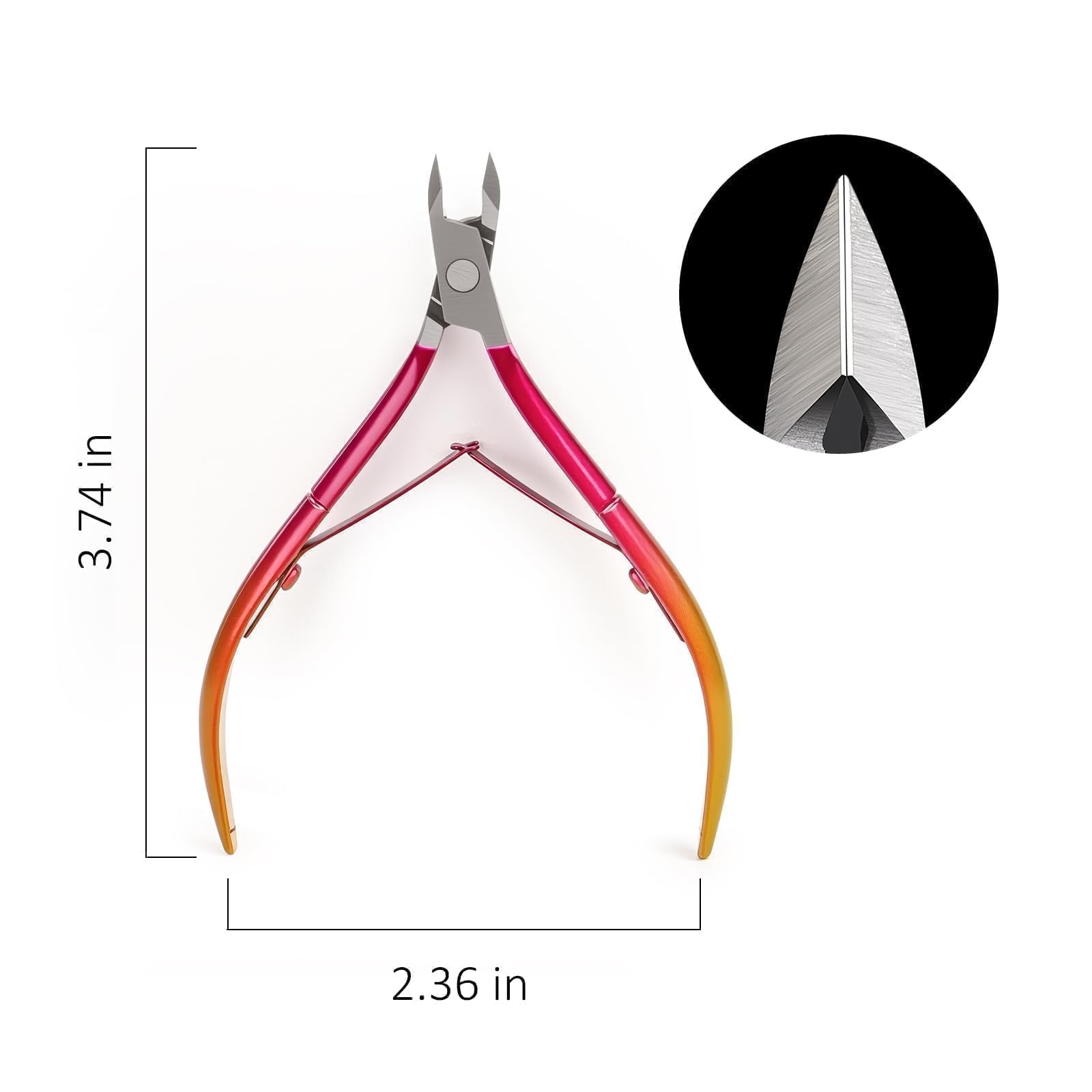 Cmetta professional stainless steel cuticle trimmer close up view