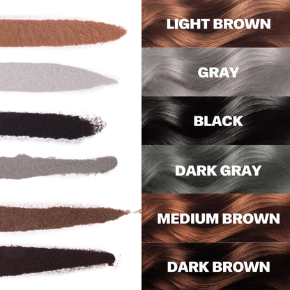 Natural looking undetectable dark brown hair fibers powder consistency close up