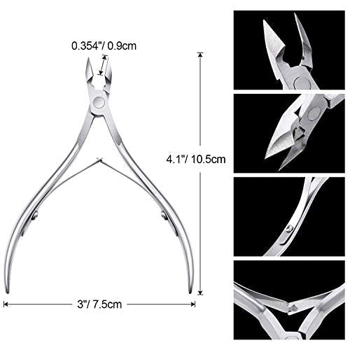 Close up of sharp pointed blade on Mudder cuticle nipper