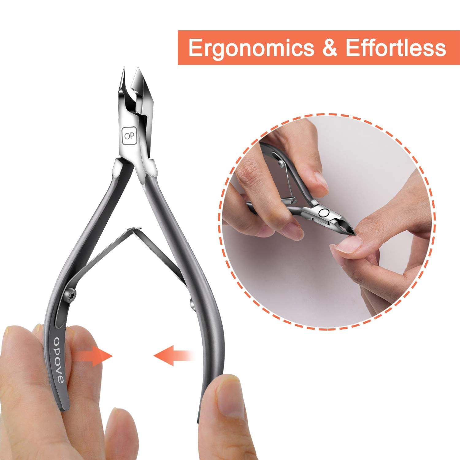 Ergonomic handle of opove X7 mini cuticle trimmer