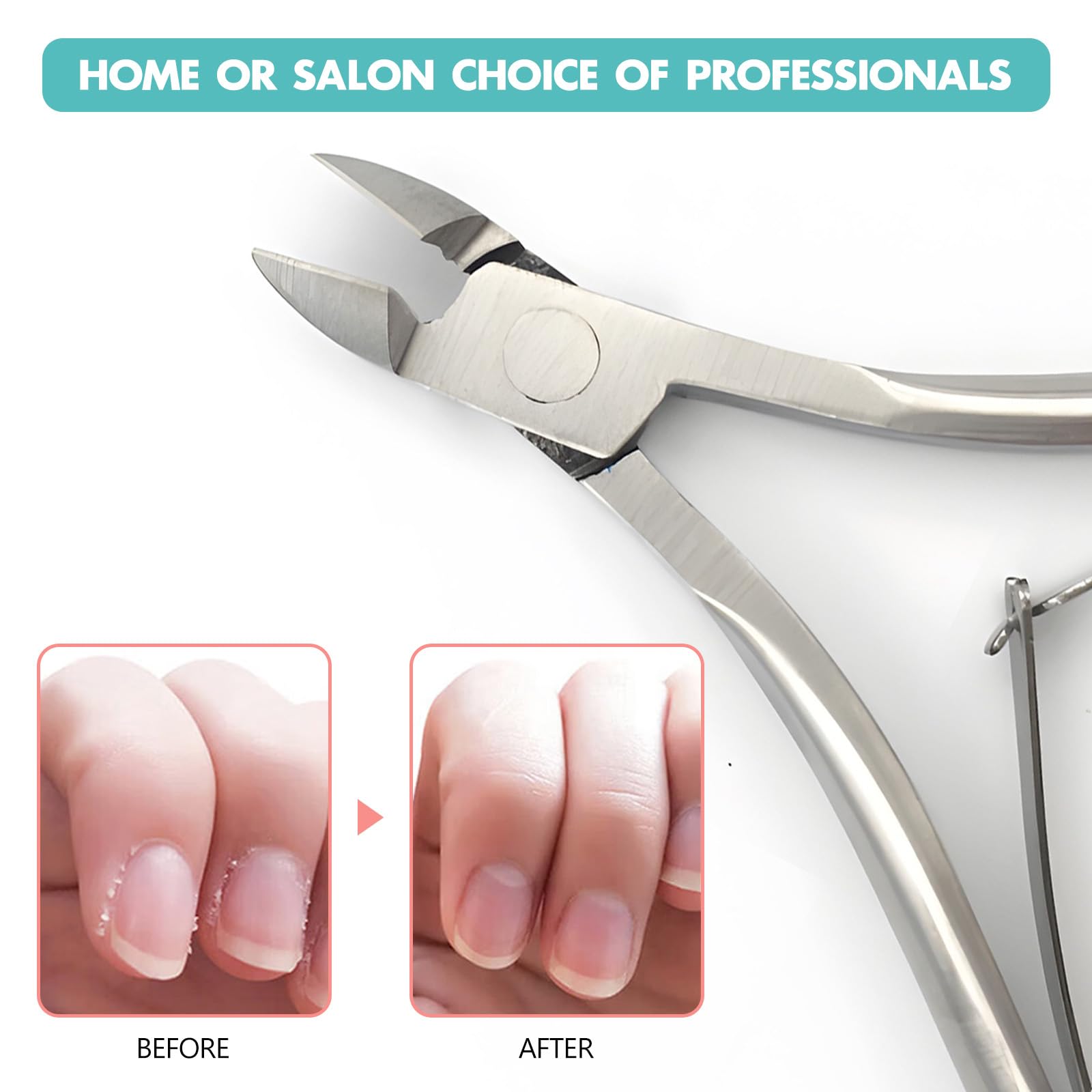 Professional grade Kootinn cuticle cutter showing the upgraded dual spring mechanism action.