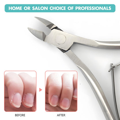 Professional grade Kootinn cuticle cutter showing the upgraded dual spring mechanism action.