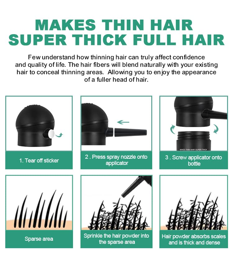 The complete UOYOU FIXXIE hair thickening kit featuring the main bottle alongside the precise spray nozzle component.