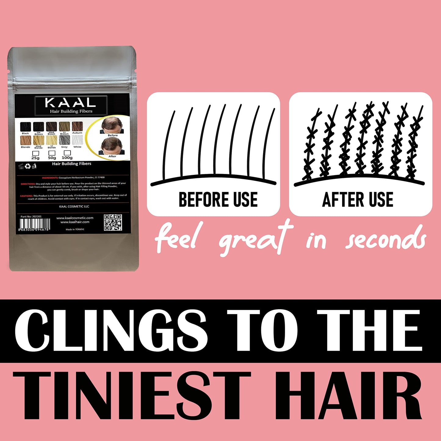 KAAL hair texturizing powder refill showing the easy pour design for refilling empty applicator bottles.