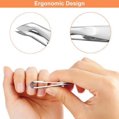 Close up of surgical stainless steel cuticle nipper blade precision