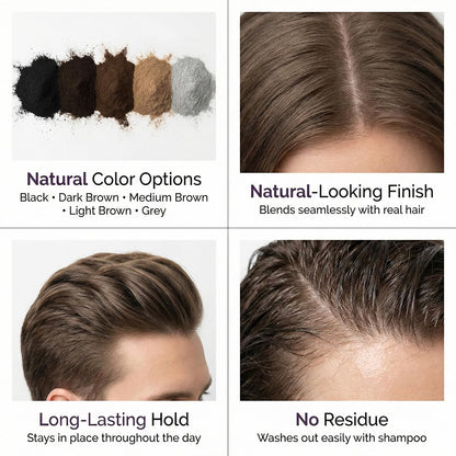 Unisex hair fiber powder canister with removable sifter cap for easy application