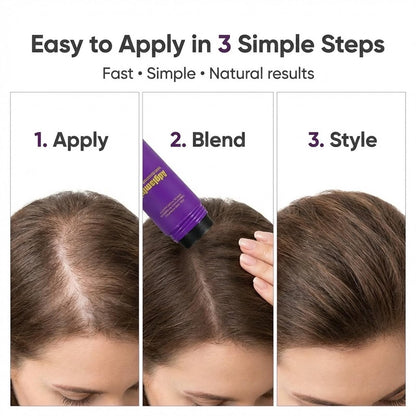 Kavya hair thickener product packaging details with weight and application guidelines