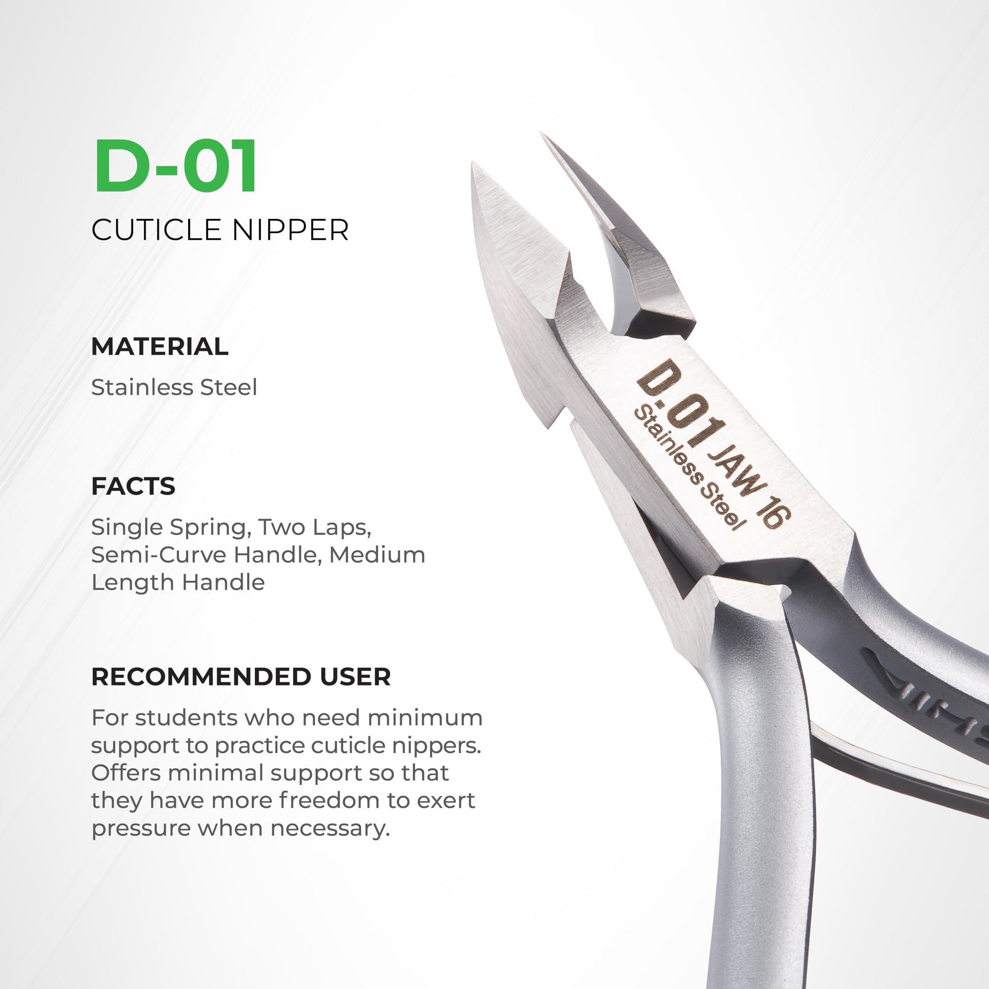 Nghia cuticle nipper showing ergonomic grip design