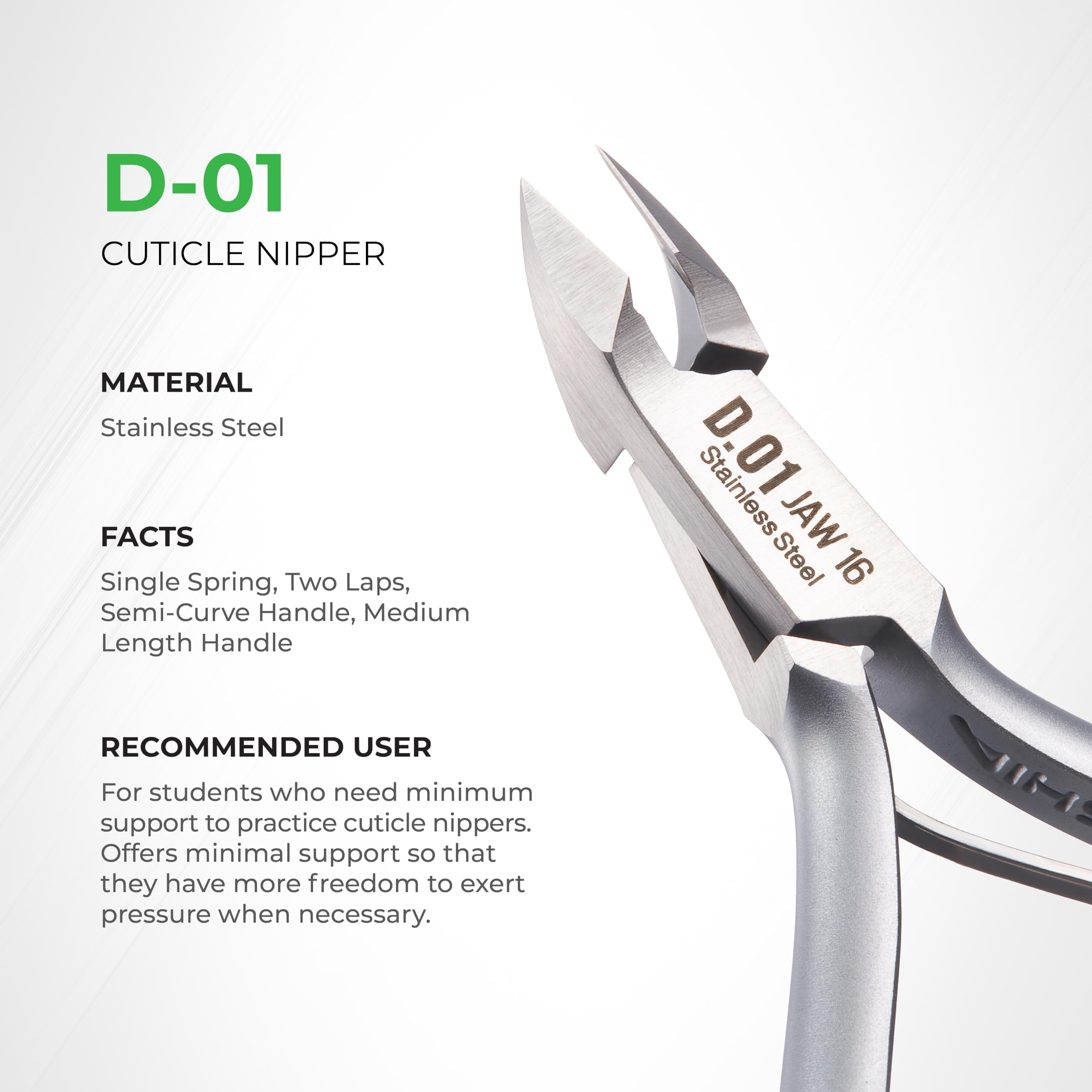 Nghia cuticle nipper showing ergonomic grip design