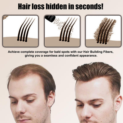 Thick Fiber Dark Brown micro-fibers container demonstrating the easy-shake applicator top.