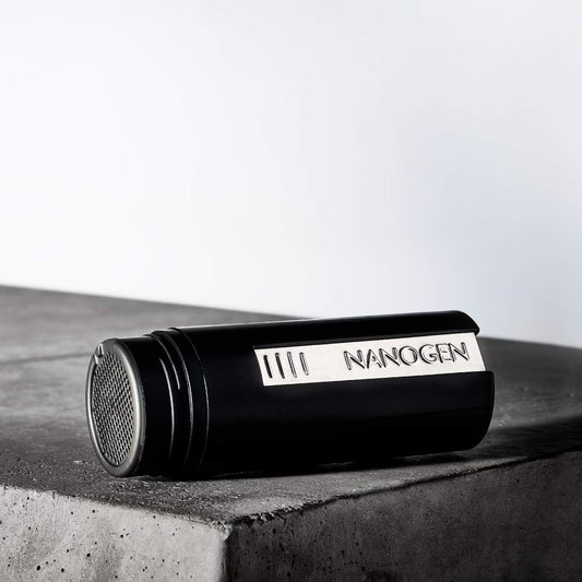 Nanogen hair touch up fibers for unisex medium brown shade packaging side details