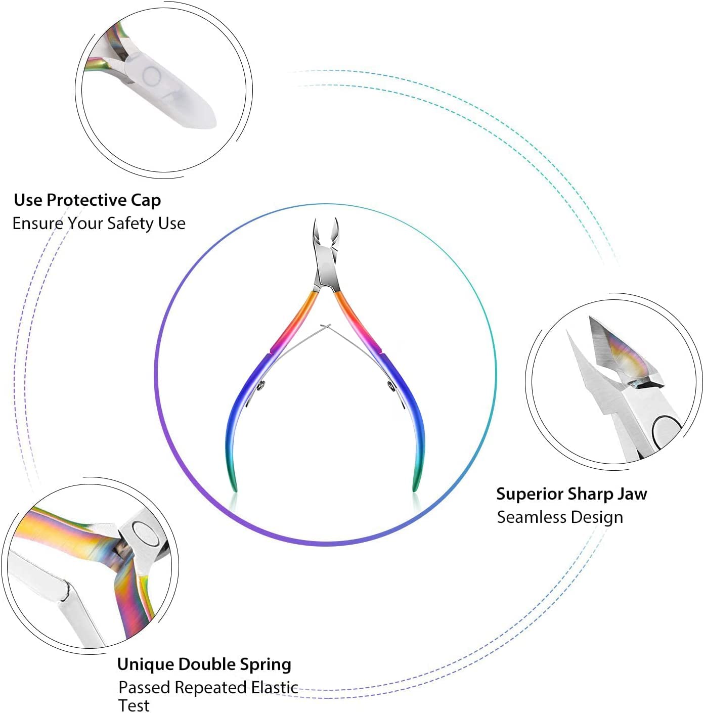 Close up of sharp Easkep cuticle nipper blades