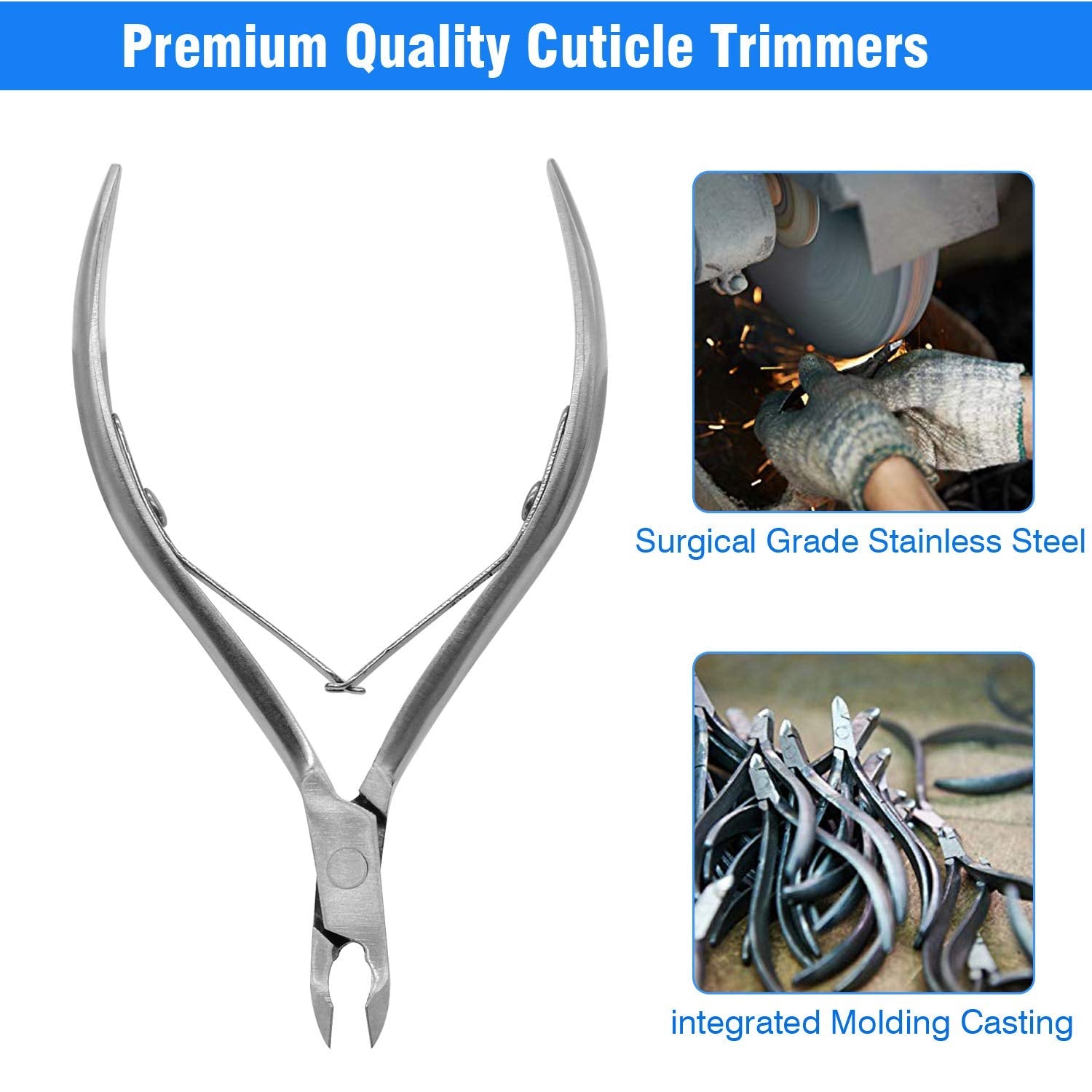 Top view of Koyata stainless steel cuticle trimmer