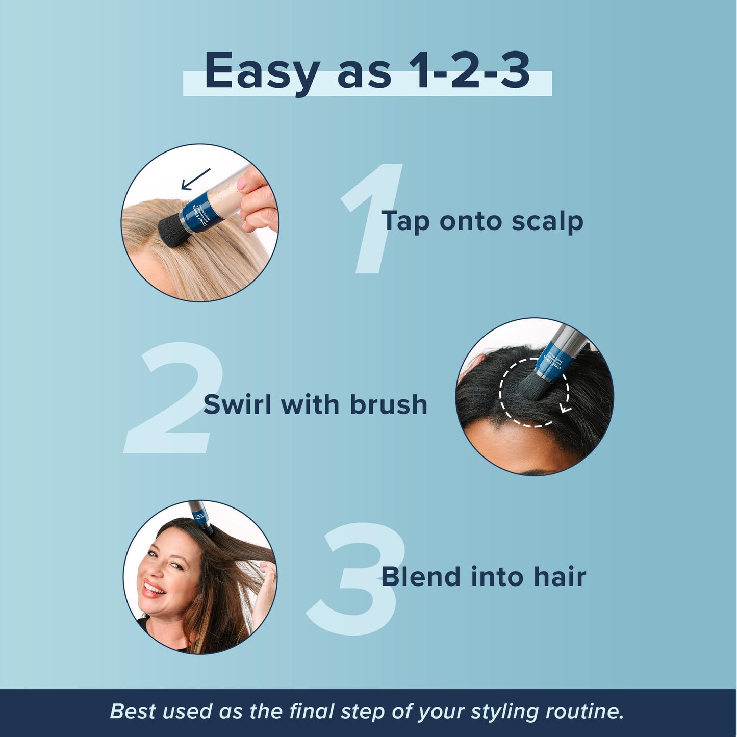 Truhair hair makeup container illustrating the easy, quick-apply design.