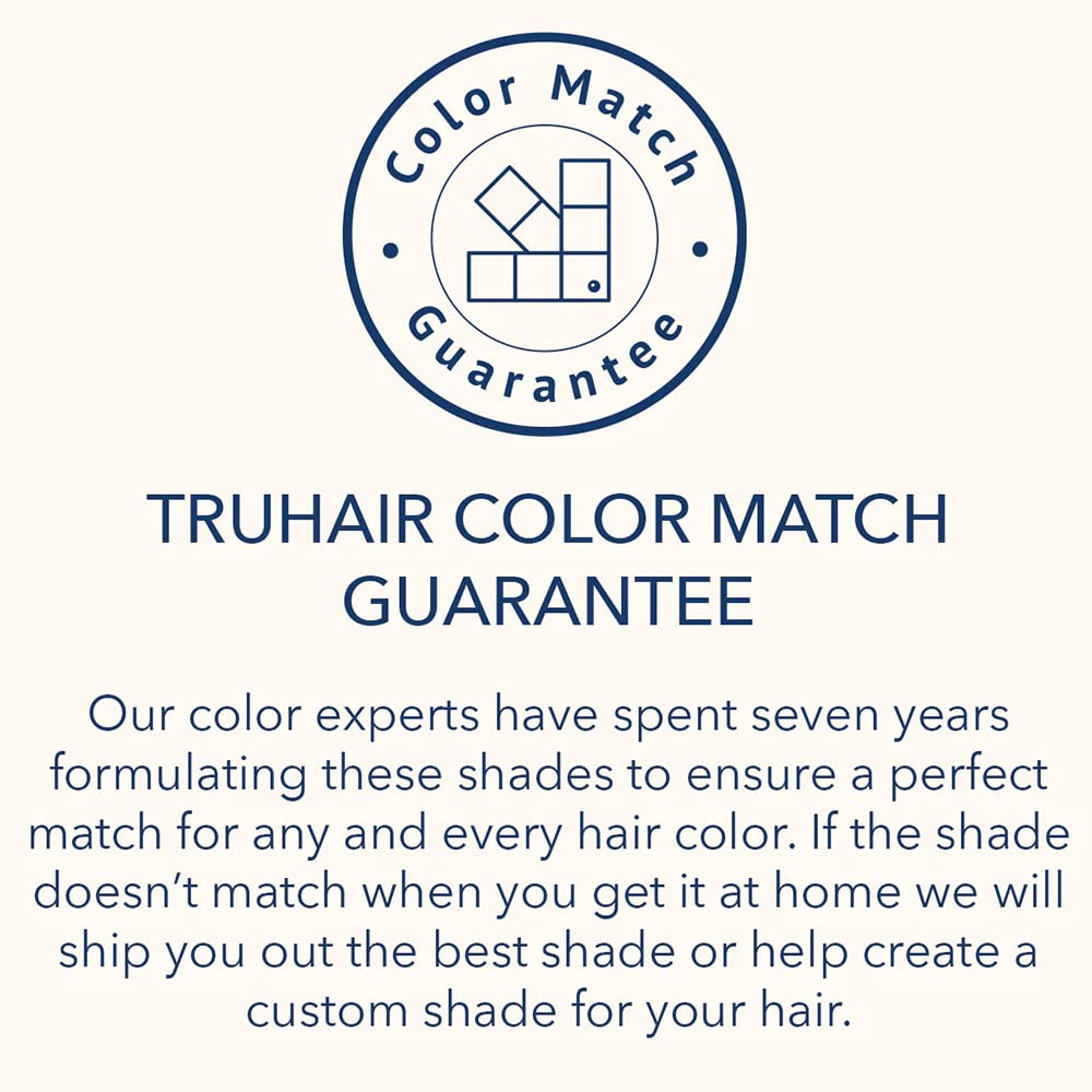 Truhair Dark Brown root touch-up product displayed for hairline filling demonstration.
