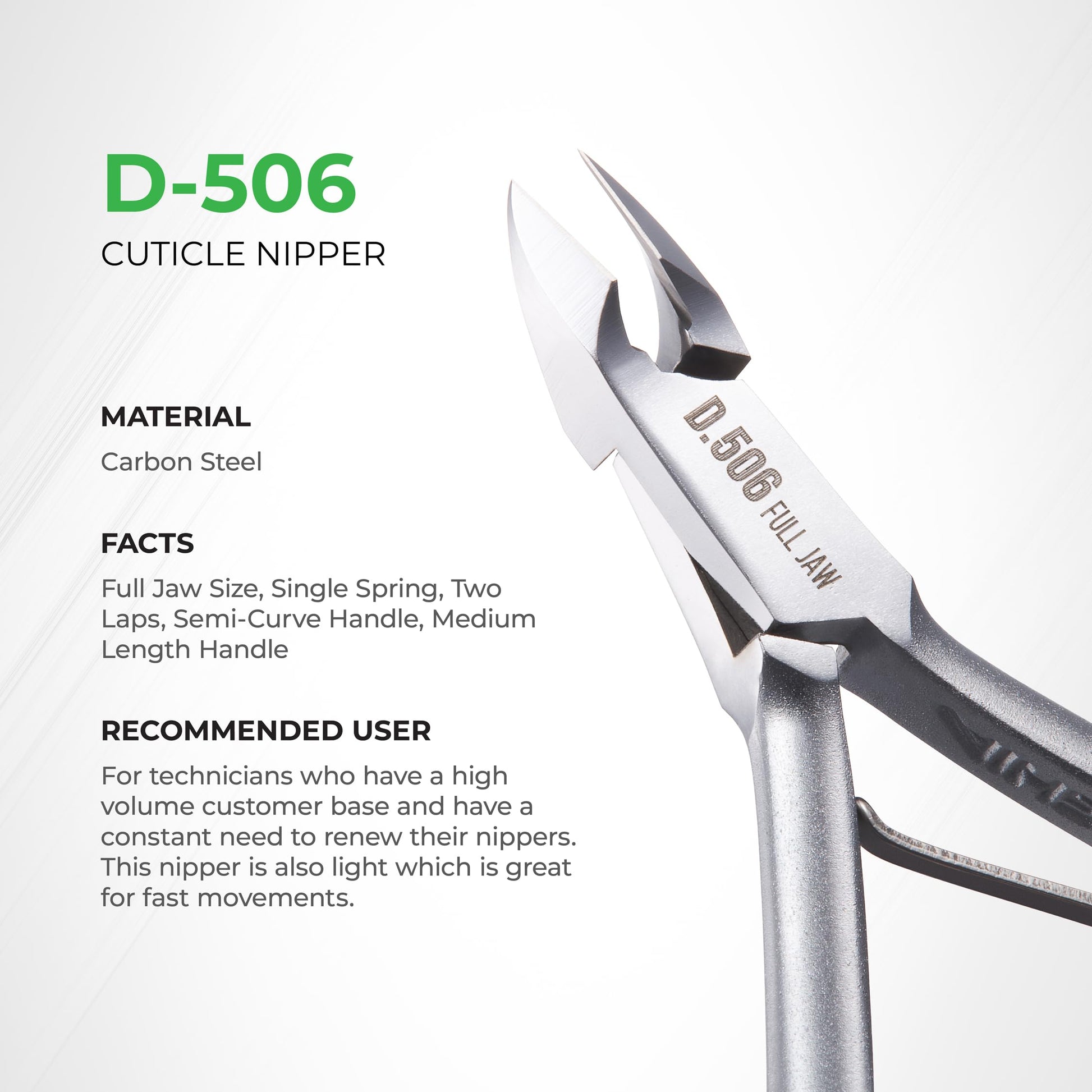 Nghia D-506 cuticle nipper showing single spring mechanism