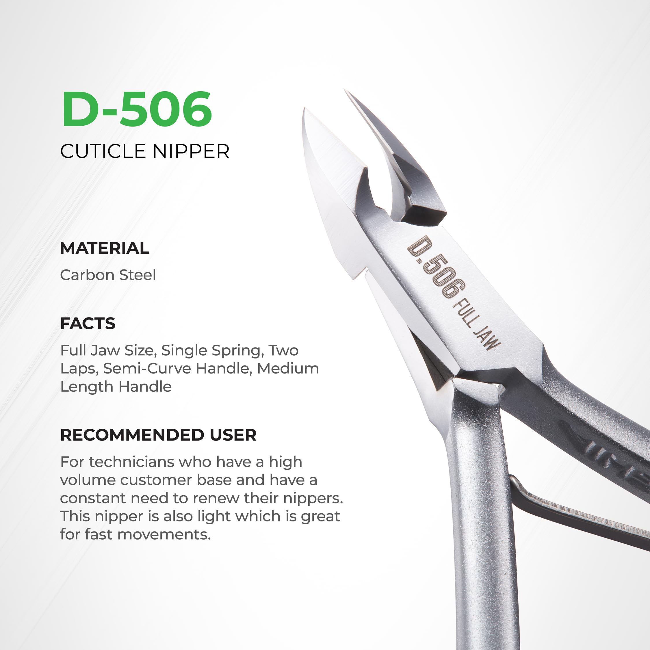 Nghia D-506 cuticle nipper showing single spring mechanism