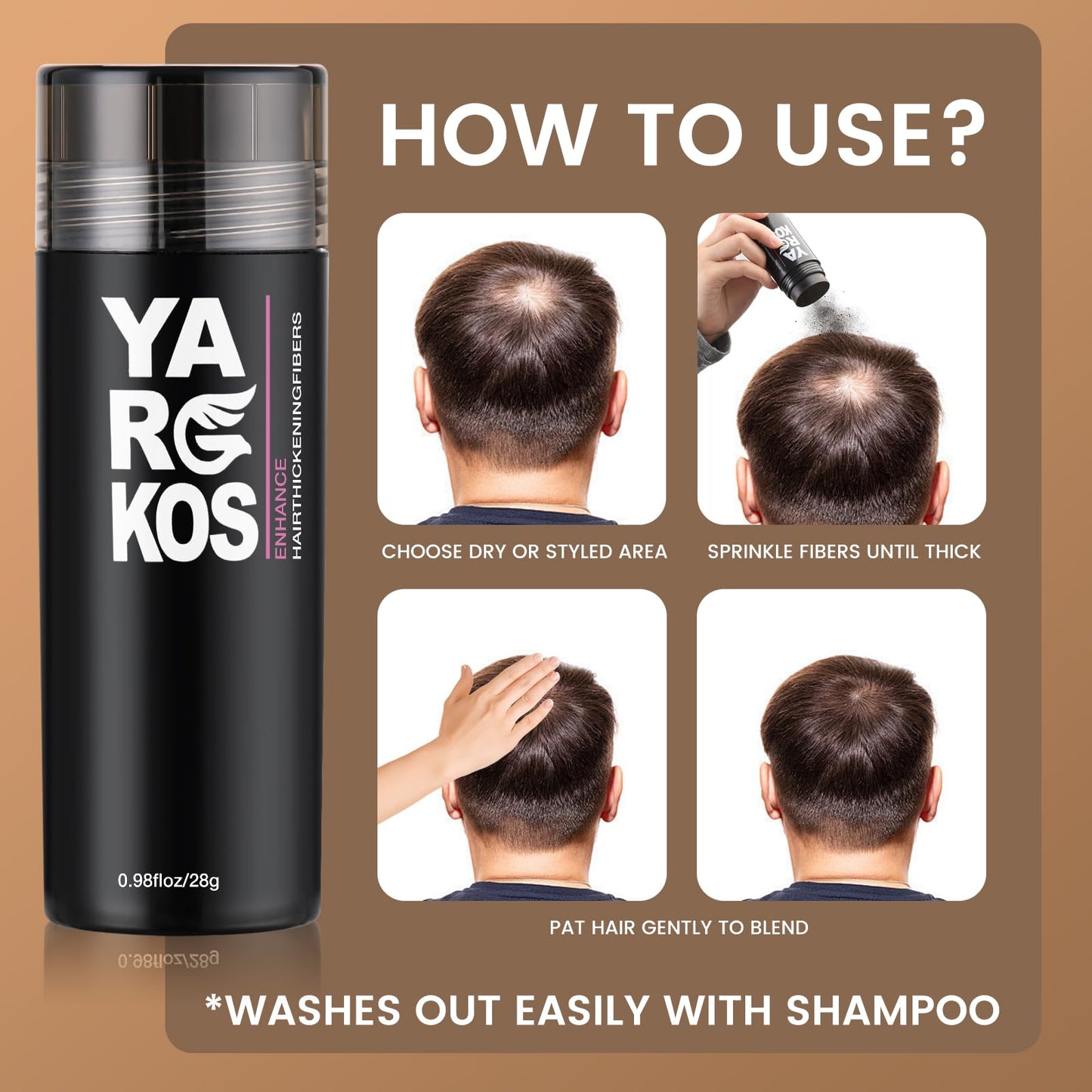 Mifanyo hair concealer powder application packaging view for volumizing fine hair.