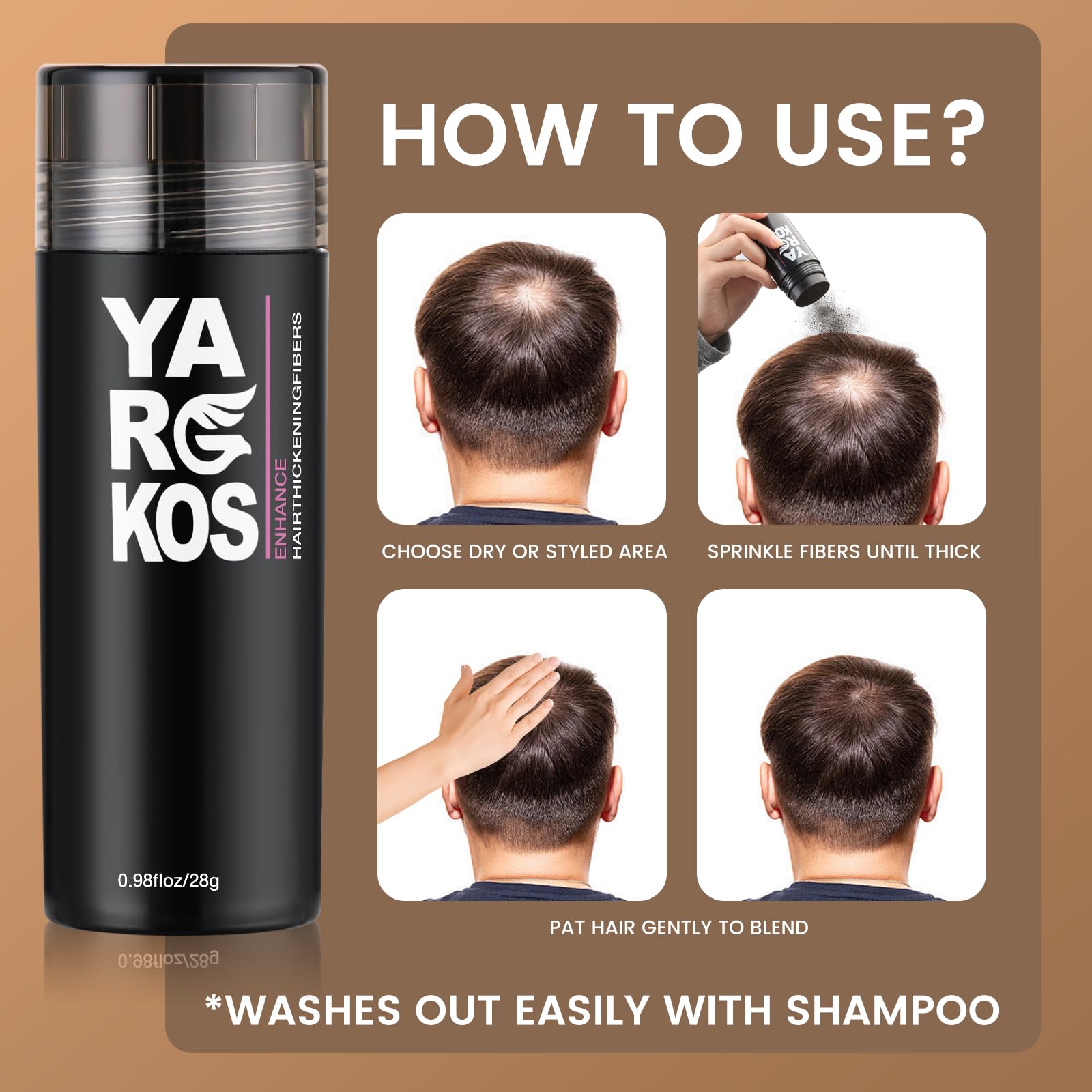 Mifanyo hair concealer powder application packaging view for volumizing fine hair.