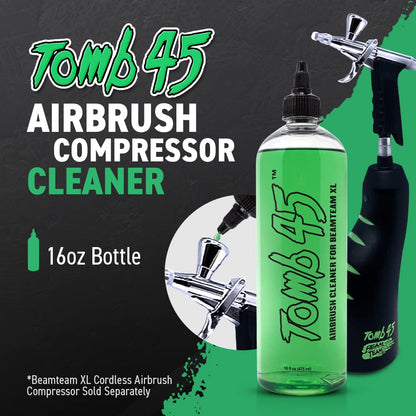 Sixteen ounce bottle showing neon green sanitizing solution liquid details