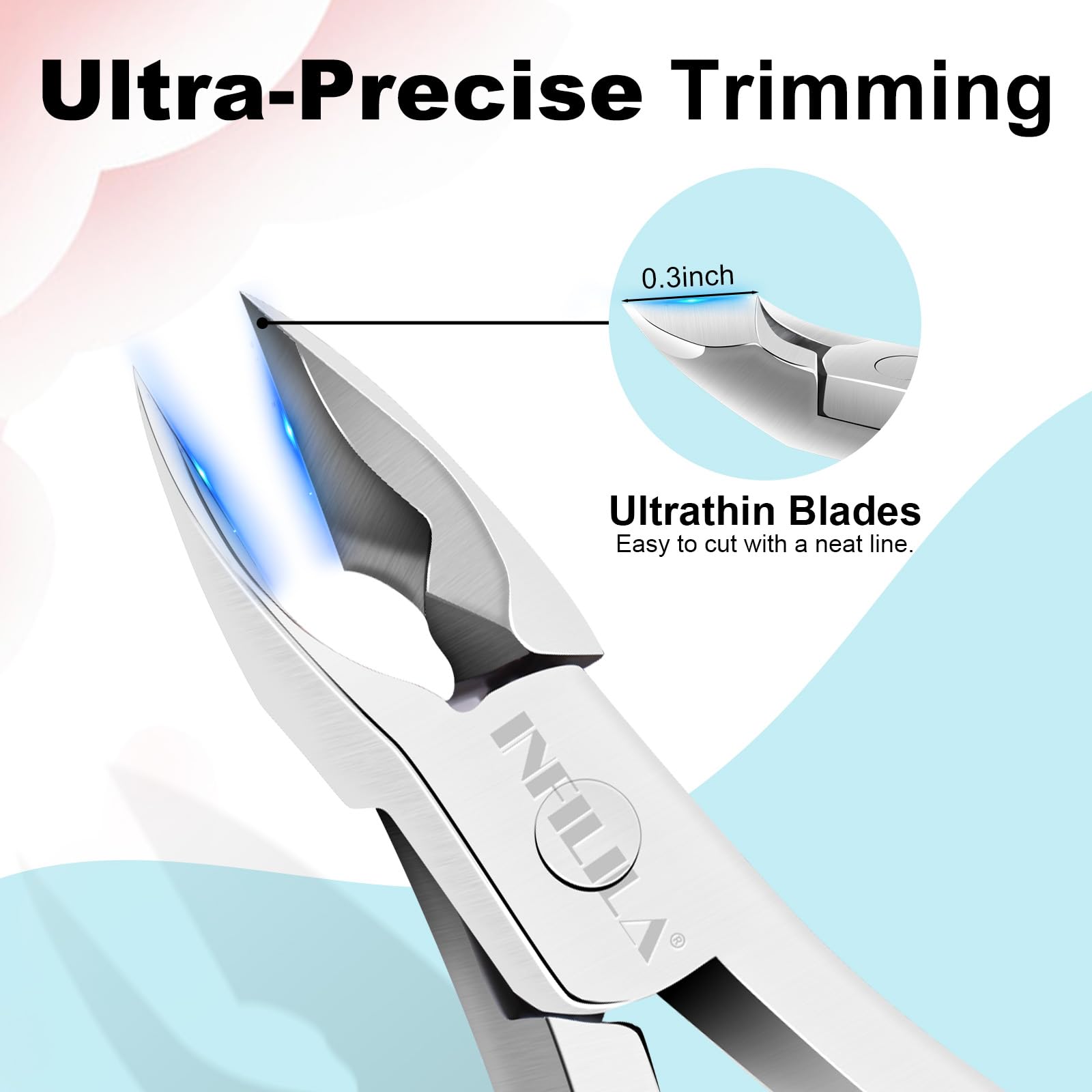 NXJ INFILILA professional cuticle clippers displaying the ergonomic double spring handle grip