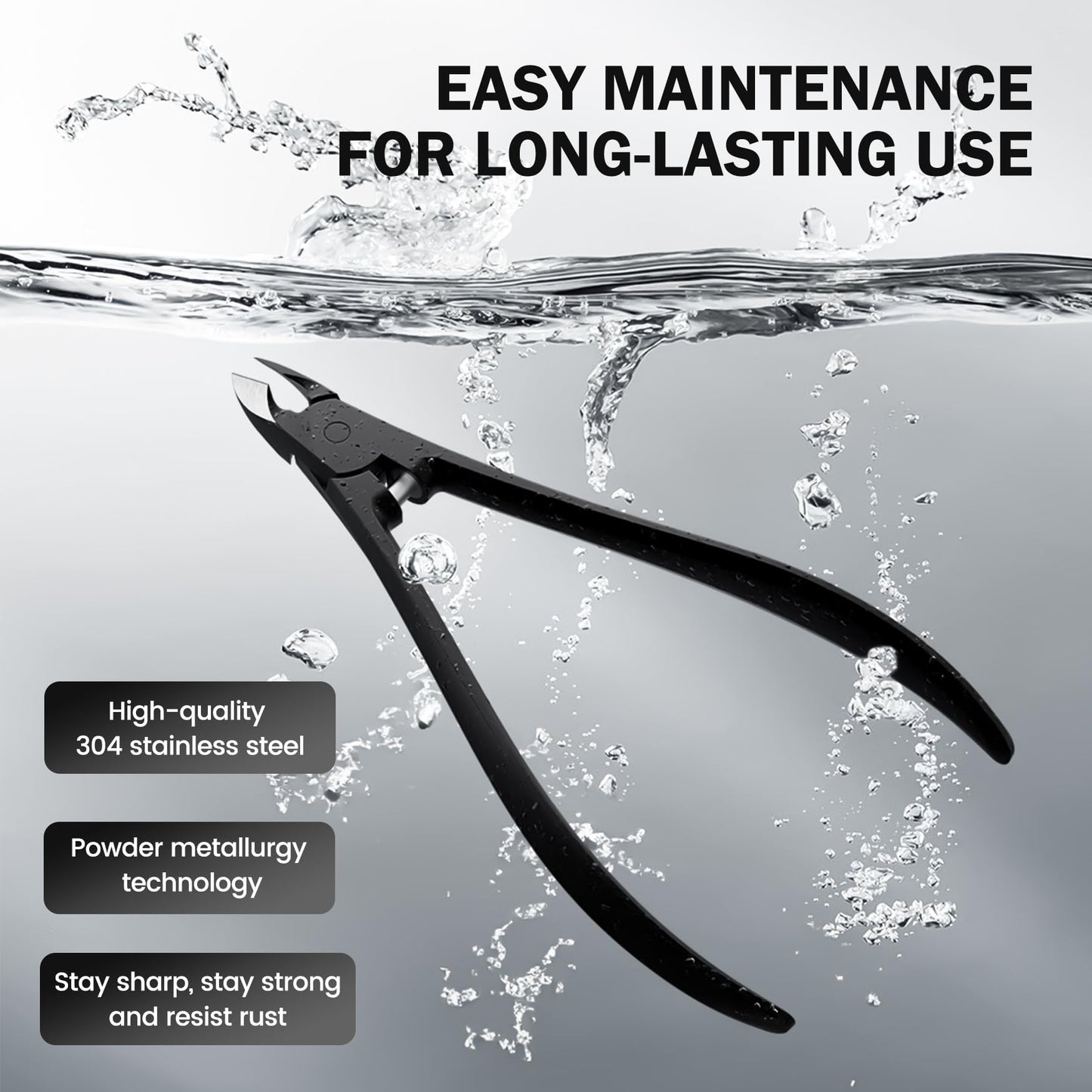 Premium rust-resistant nail grooming clippers package contents with protective blade cap covers