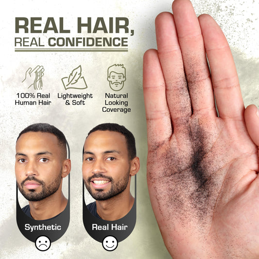 HairFusion hair volumizer powder container showing premium black root touch up product packaging