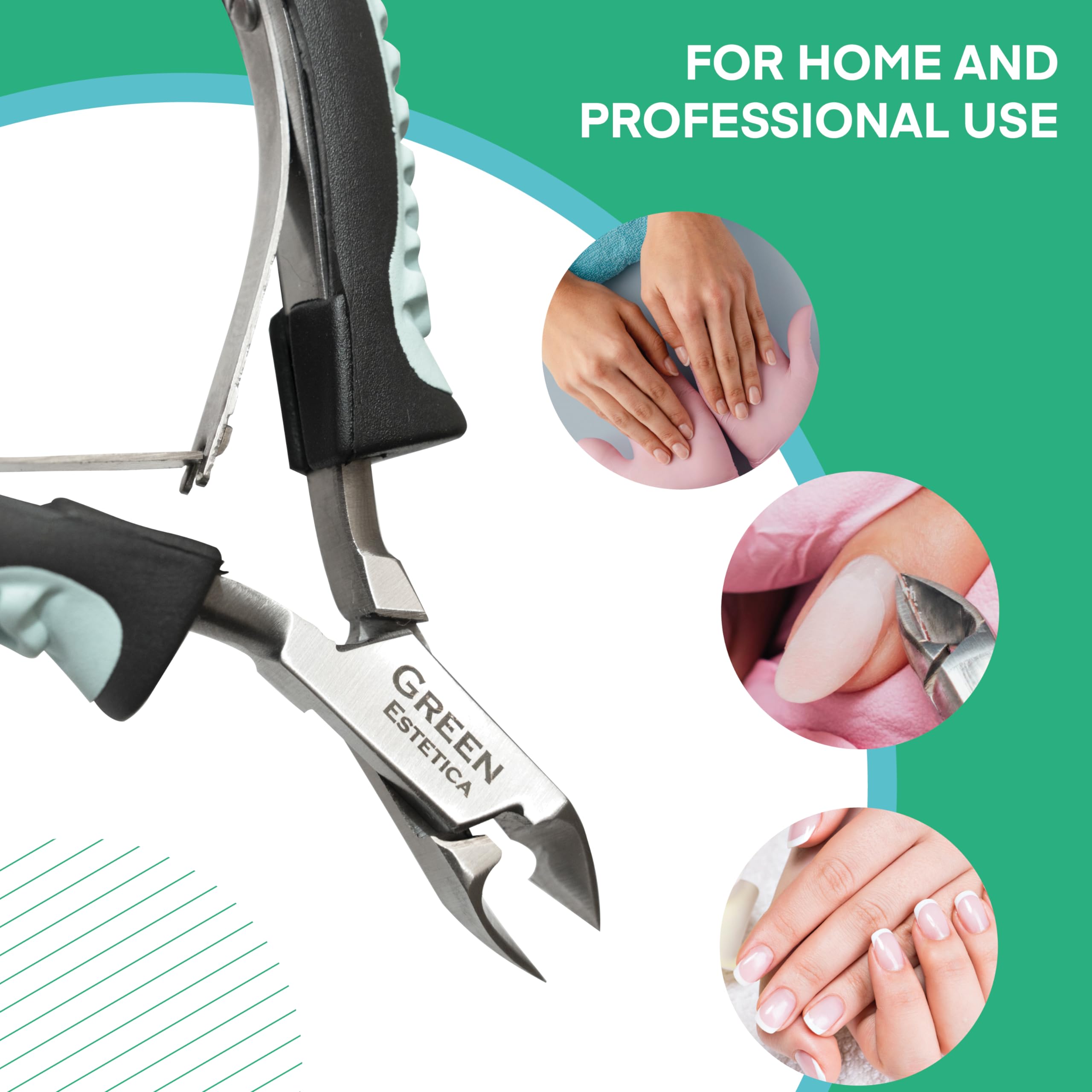 Ergonomic double spring design of the professional stainless steel cuticle cutter tool