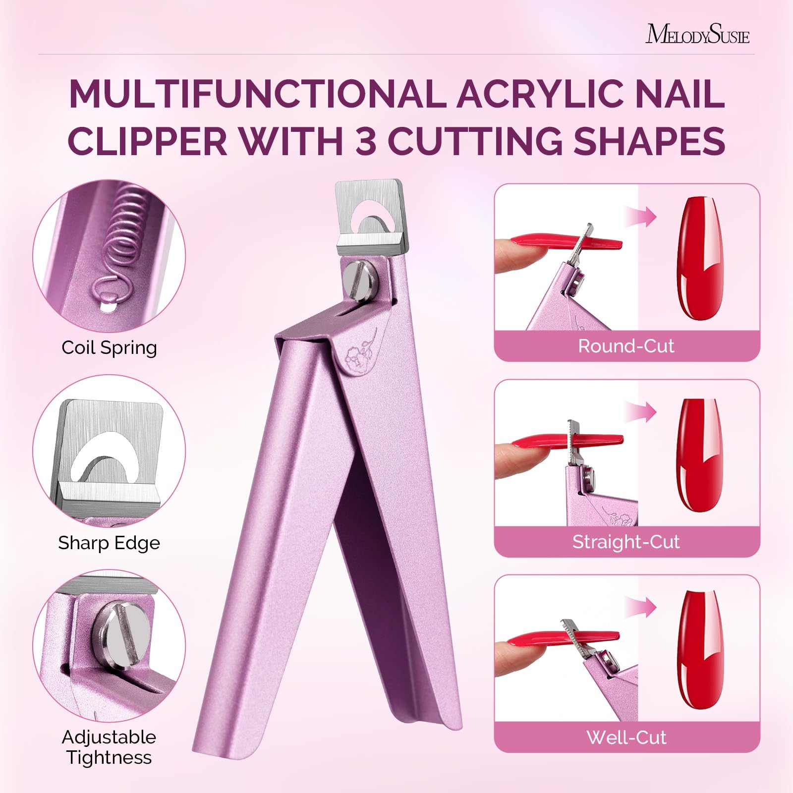 MelodySusie stainless steel acrylic nail clipper tool