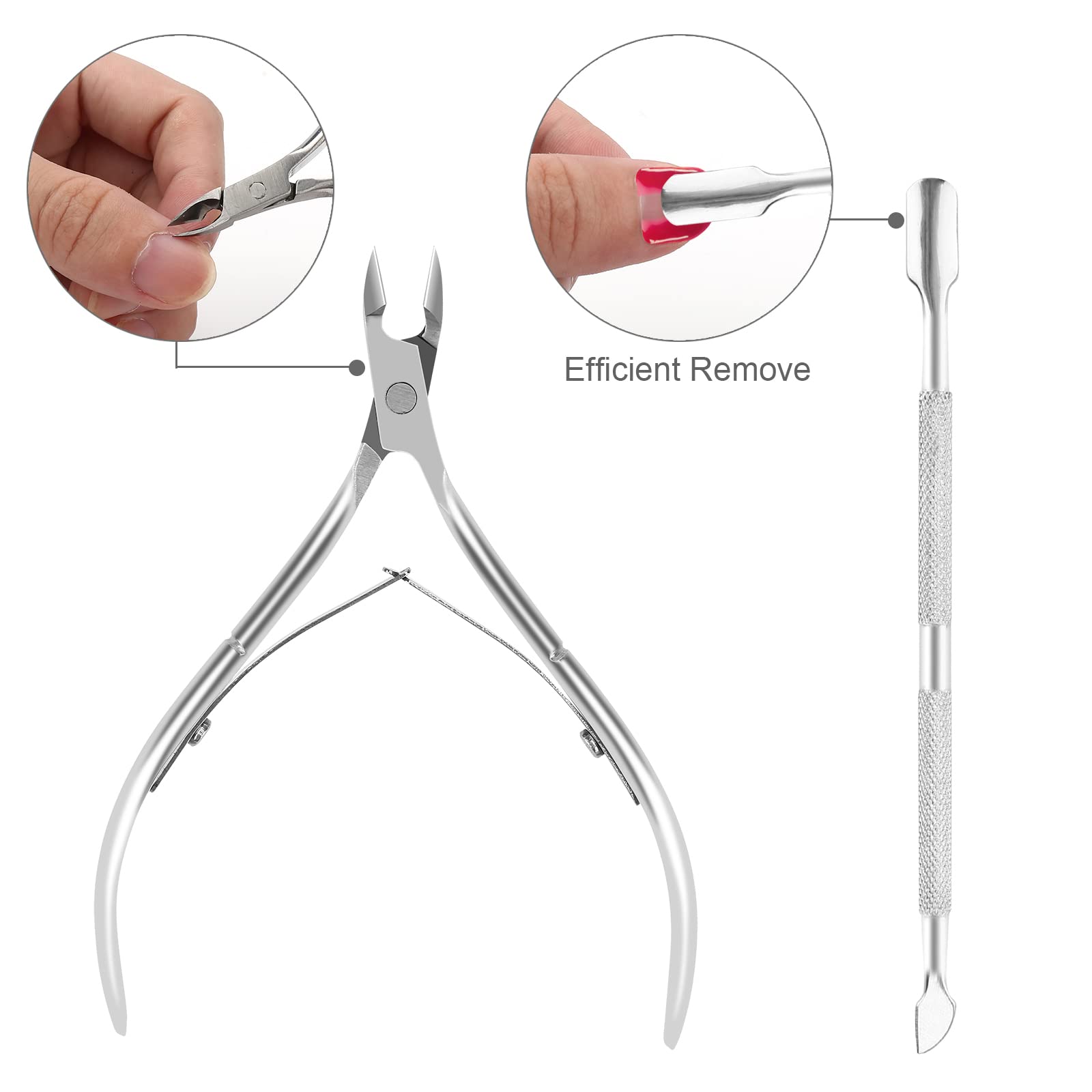 Triangle shaped cuticle pusher tool for gel polish removal