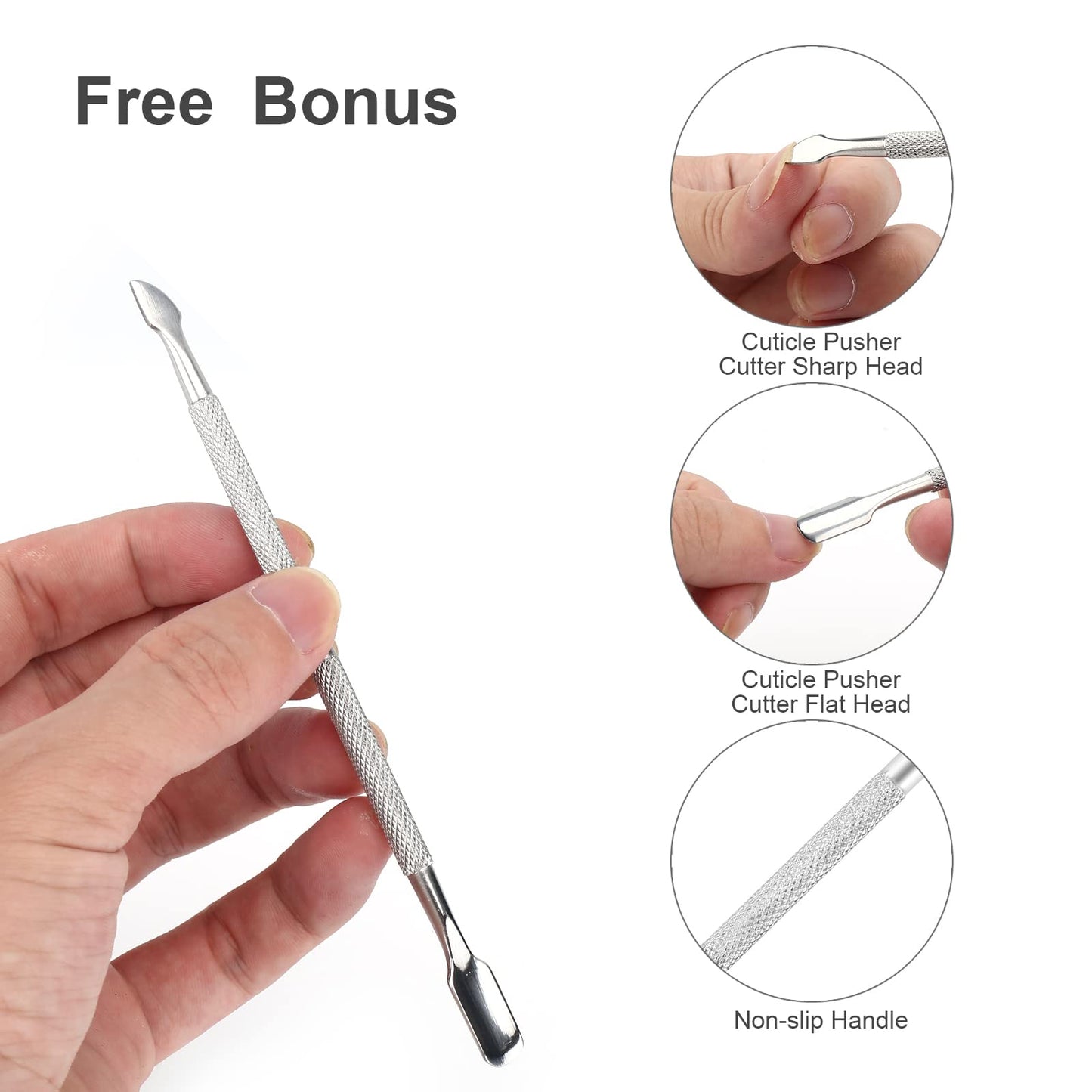 YLYL stainless steel cuticle care tools in protective packaging