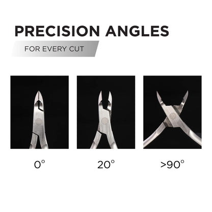 Vanfa Cuticle Trimmer tool demonstrating blade sharpness on a safe material surface