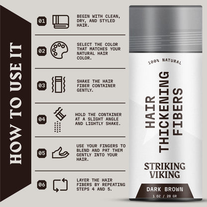 Close up view of the premium imported dark brown cosmetic powder for hair thinning solutions.