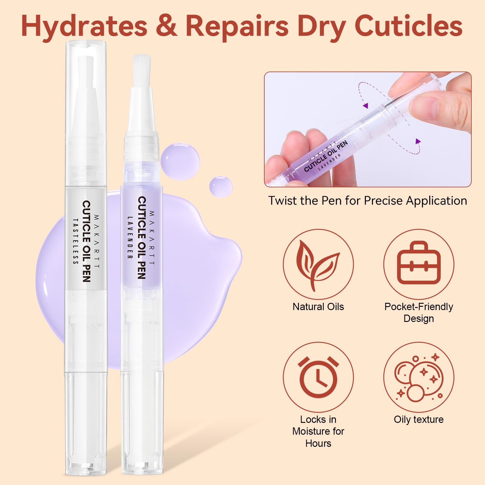 Nourishing cuticle oil pens for nail hydration