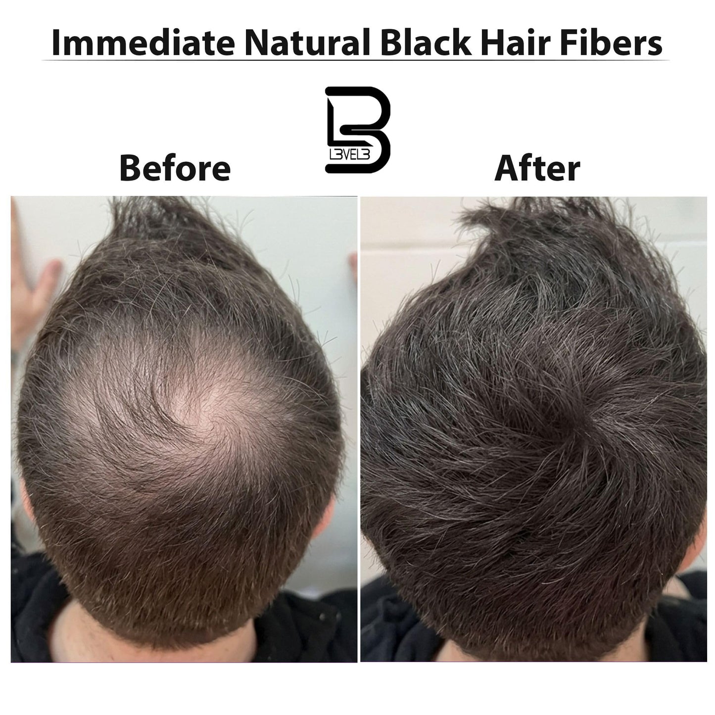 L3 level 3 black hair building fibers spray for men and women