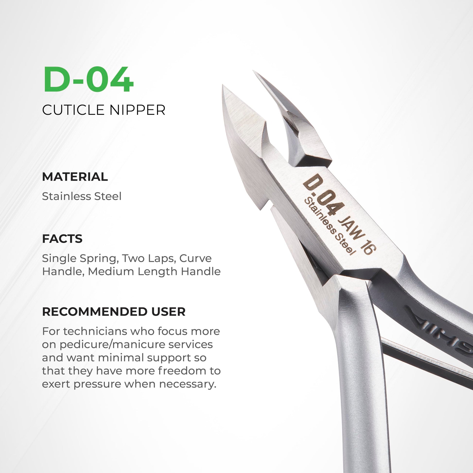 Ergonomic handle of Nghia D-04 cuticle trimmer